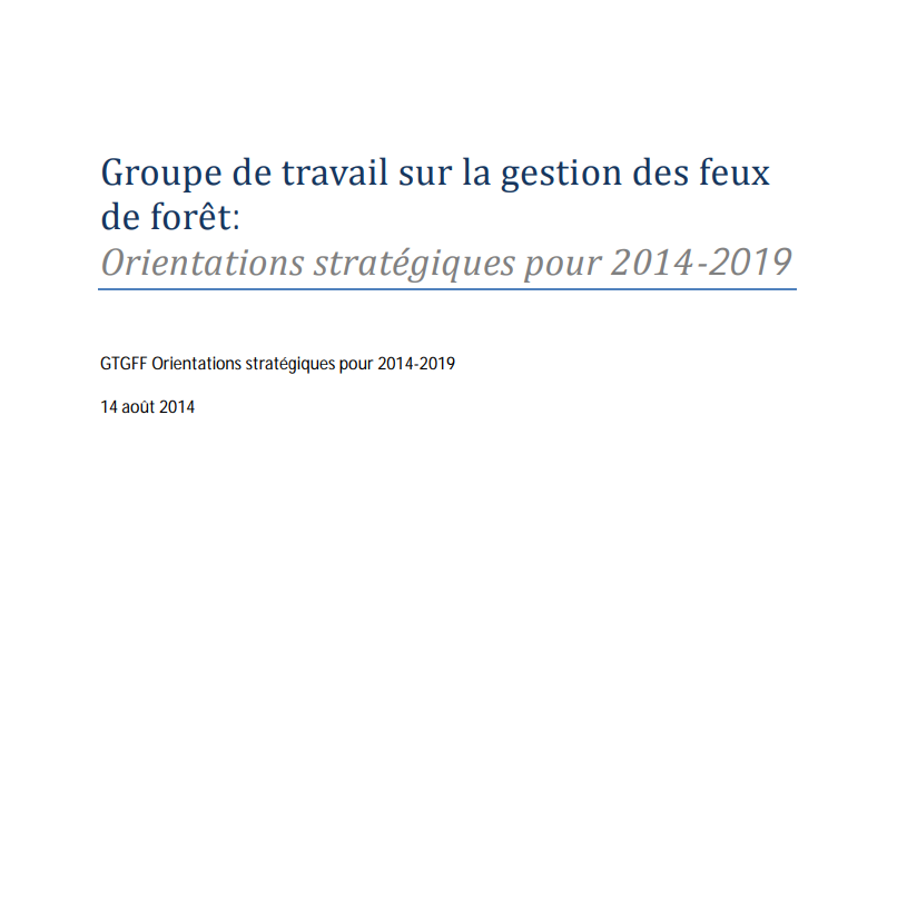 Groupe de travail sur la gestion des feux de forêt